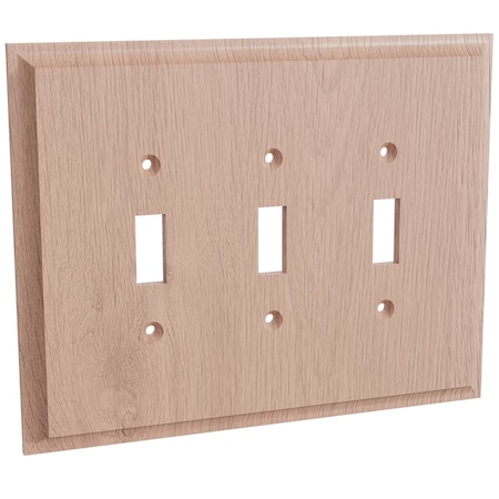 Designs Of Distinction Triple Light Switch Plate - Quarter Sawn Red Oak 01453001QS1